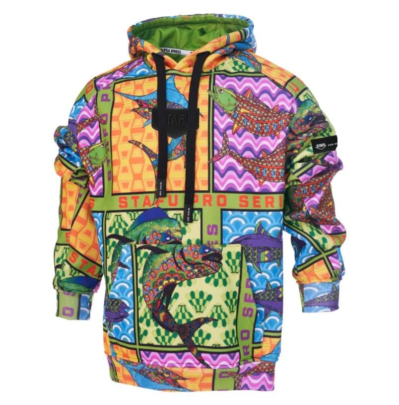 Prime Unisex Kapüşonlu, Uzun Kollu Fish Eye Desenli Sweatshirt