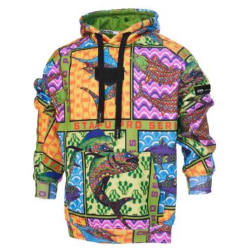 Prime Unisex Kapüşonlu, Uzun Kollu Fish Eye Desenli Sweatshirt