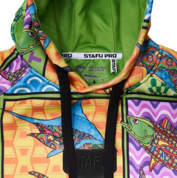 Prime Unisex Kapüşonlu, Uzun Kollu Fish Eye Desenli Sweatshirt