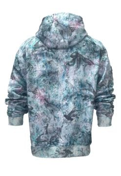 Prime Unisex Kapüşonlu, Uzun Kollu Çekiç Kafa Desenli Açık Mavi Sweatshirt