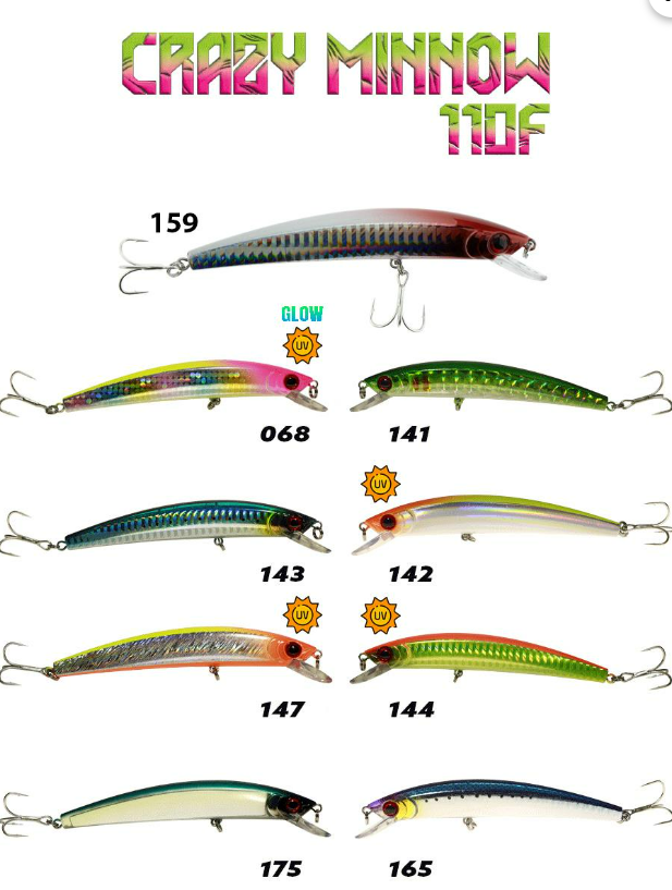 Fujin Crazy Minnow 110F 12gr Maket Balık