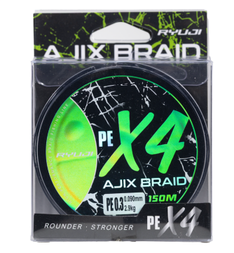 RYUJI AJIX BRAID 4X,150M, 0.05MM WHITE İP MİSİNA