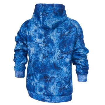 Prime Unisex Kapüşonlu, Uzun Kollu Marlin Mania Desenli Mavi Sweatshirt