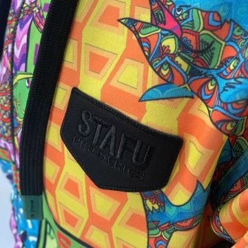 Jedi Unisex Fermuarlı, Kapüşonlu Fish Eye Desenli Sweatshirt