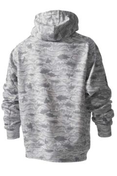 Prime Unisex Kapüşonlu, Uzun Kollu Signature Desenli Beyaz Sweatshirt
