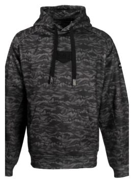 Prime Unisex Kapüşonlu, Uzun Kollu Signature Desenli Siyah Sweatshirt