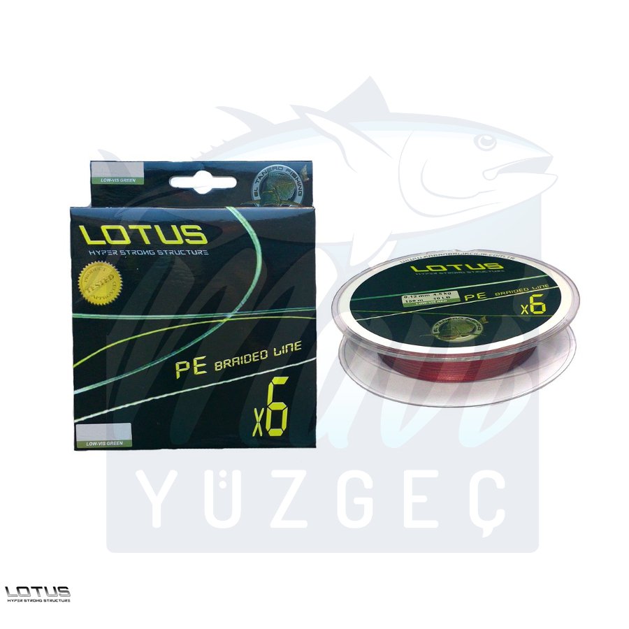 Lotus Gold 6 Örgü İp Misina 100m 0.10mm Lotus Gold 6 Örgü İp Misina 100m 0.10mm Red