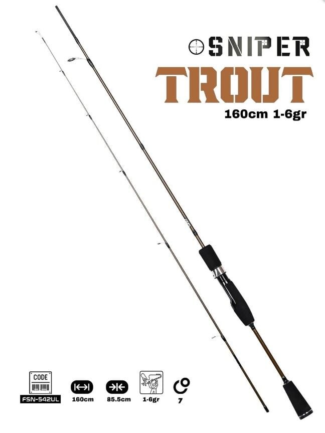 Fujin Sniper Trout 160cm 1-6gr Trout Kamışı Brown