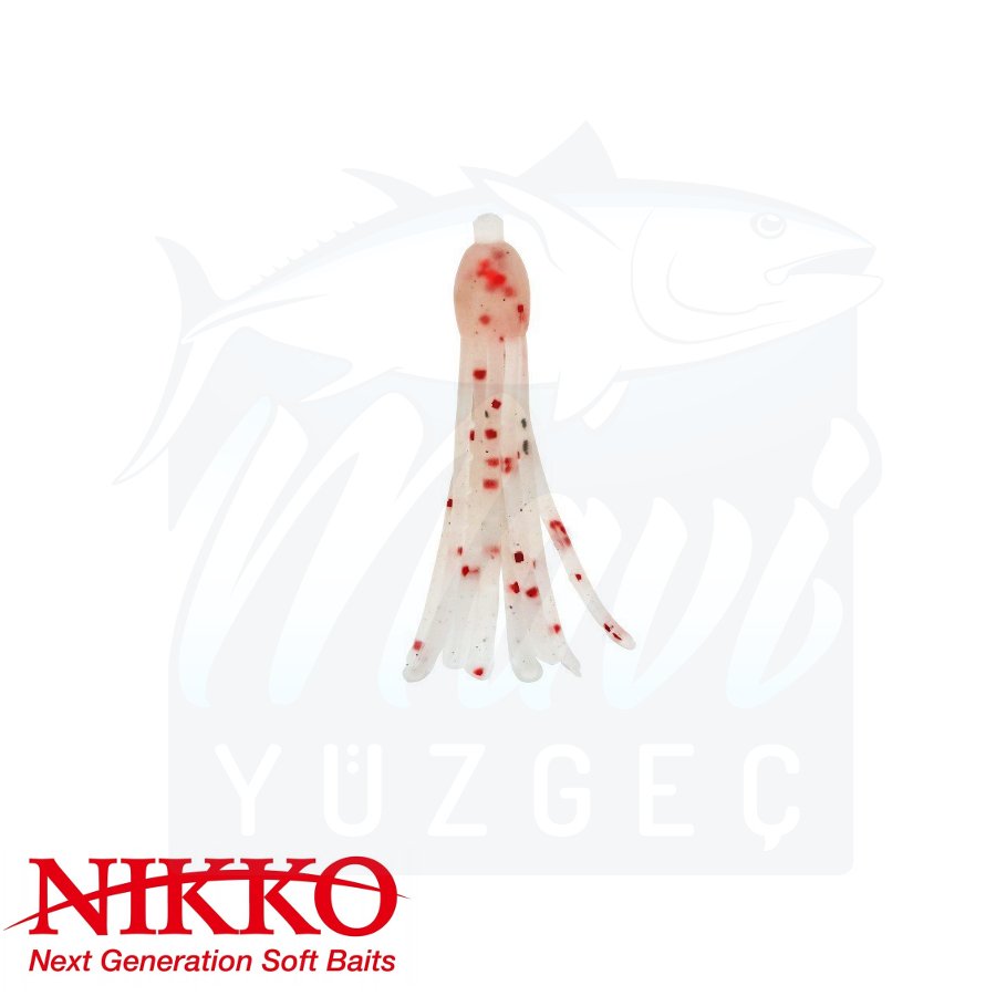 Nikko Octopus 38mm Silikon Yem UV RED GLITTER 485