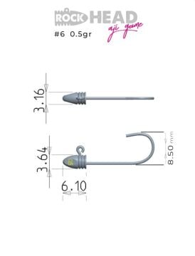 Fujin Rock-Head 6no Aji Game Jighead
