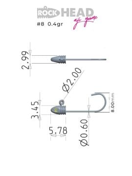 Fujin Rock-Head 8no Aji Game Jighead