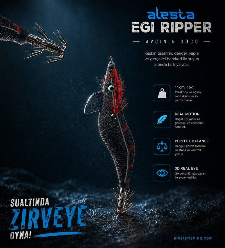 EGI RIPPER #3.0 X6753 11CM 15G Siyah/Kırmızı