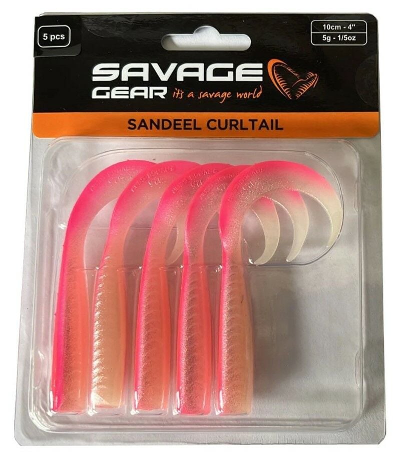 Savage Gear LB Sandeel Curltail 7cm Pink Glow 6 Adet