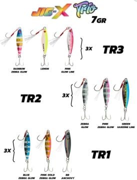 Fujin Jig-X Trio 3lü Micro Jig 7gr