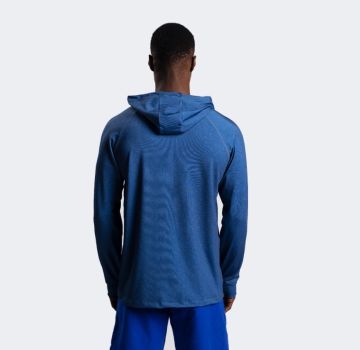 Cyclone Erkek Kapüşonlu Uzun Kollu Balıkçı, Denizci Lacivert UV Korumalı T-Shirt
