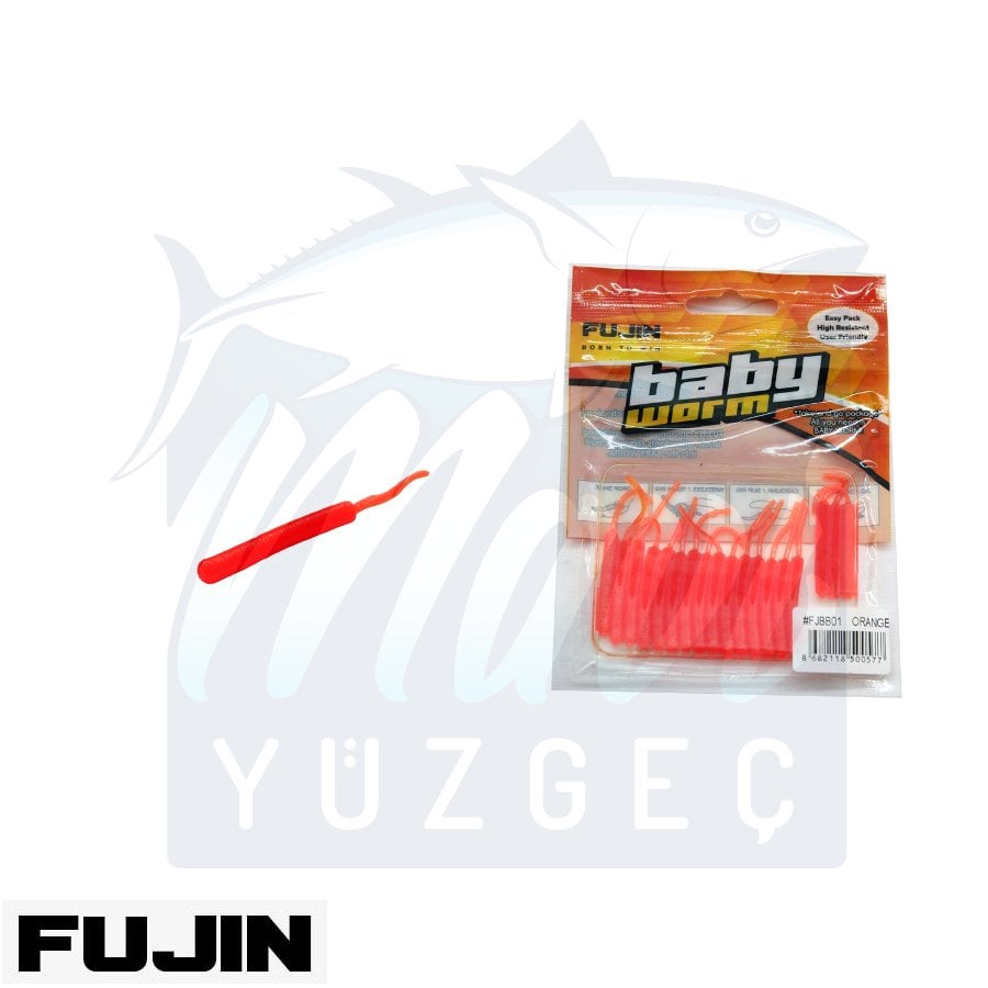 Fujin Baby Worm 5.2 cm Floating LRF Silikonu Fujin Baby Worm 5.2 cm Floating LRF Silikonu FJBB01-Orange