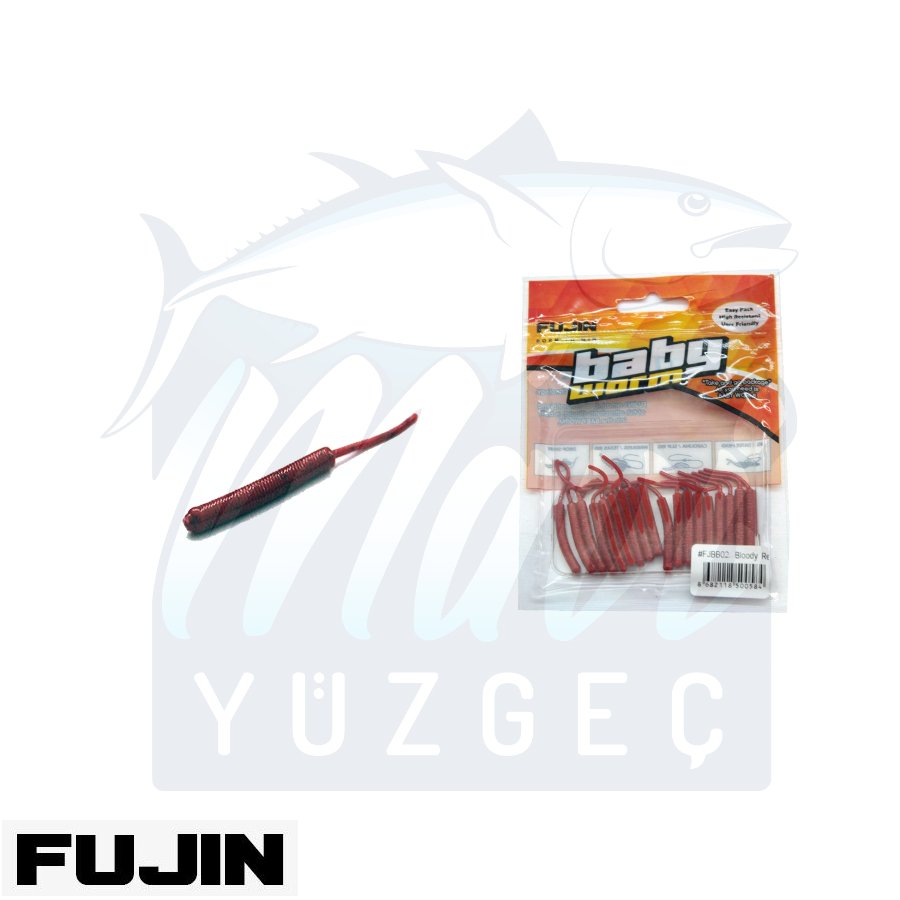Fujin Baby Worm 5.2 cm Floating LRF Silikonu Fujin Baby Worm 5.2 cm Floating LRF Silikonu FJBB02-Bloody Red