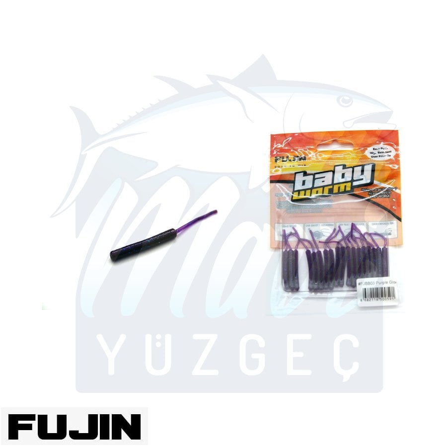 Fujin Baby Worm 5.2 cm Floating LRF Silikonu Fujin Baby Worm 5.2 cm Floating LRF Silikonu FJBB03-Purple Glow