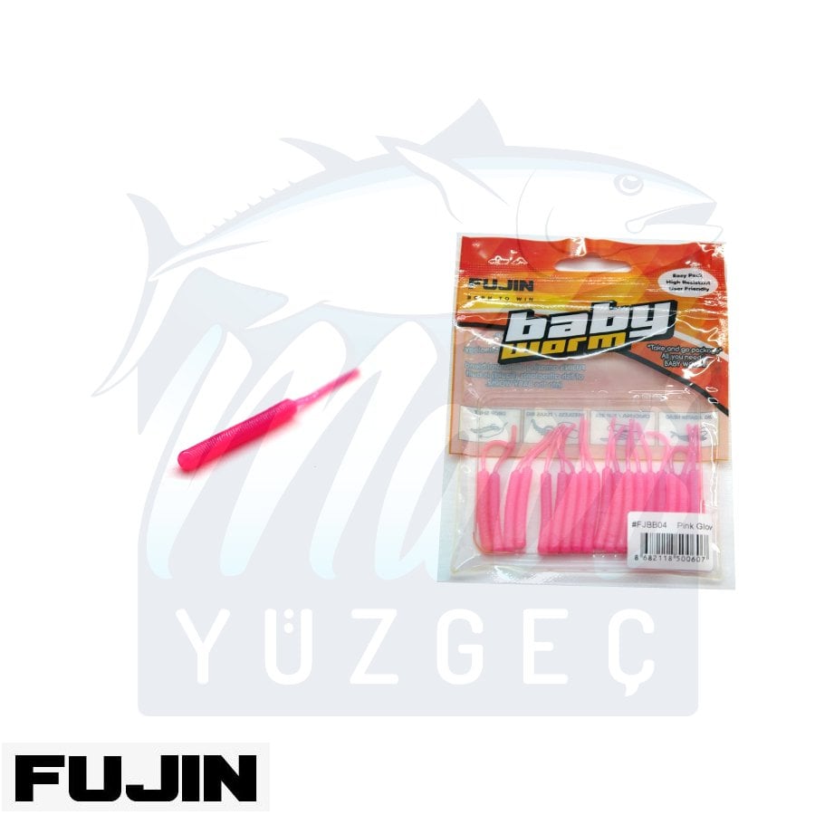 Fujin Baby Worm 5.2 cm Floating LRF Silikonu Fujin Baby Worm 5.2 cm Floating LRF Silikonu FJBB04-Pink Glow