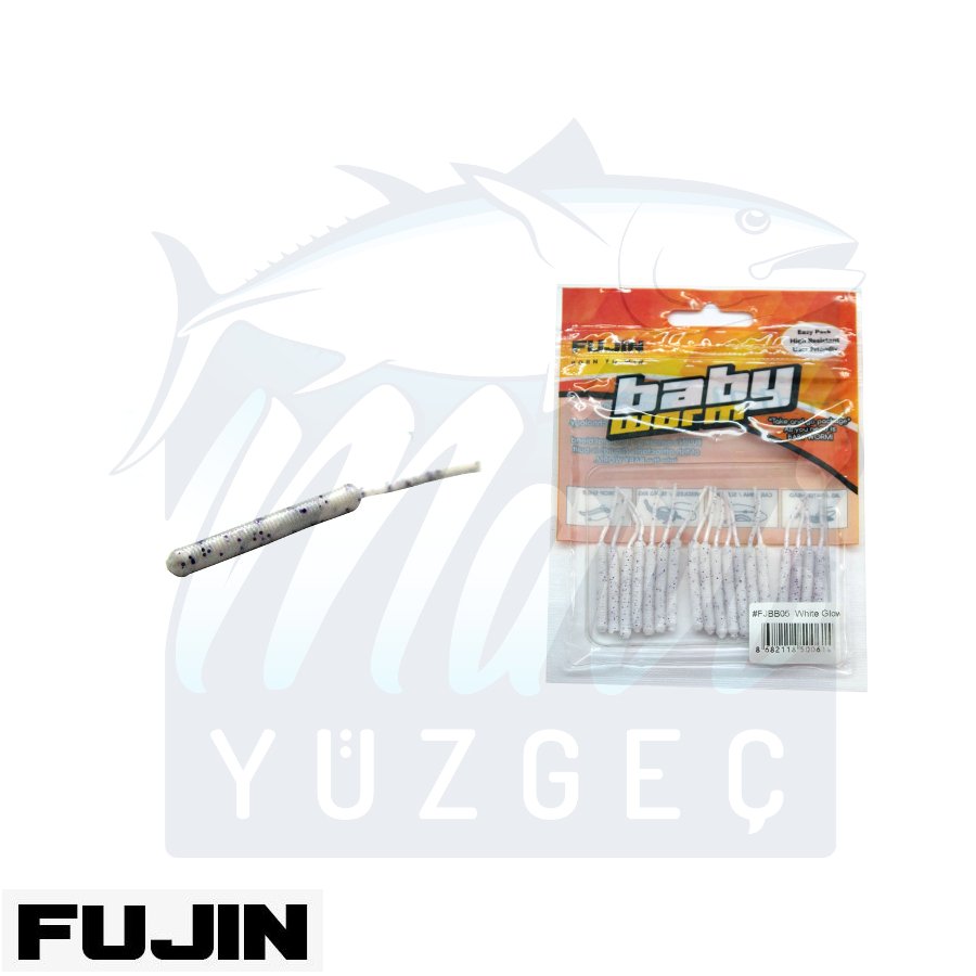 Fujin Baby Worm 5.2 cm Floating LRF Silikonu Fujin Baby Worm 5.2 cm Floating LRF Silikonu FJBB05-White Glow
