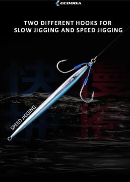 Ecooda Cyan Blue Speed Jigging Hooks Sawara