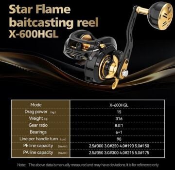 Ecooda Star Flame 600HGL Bait Cast Olta Makinesi