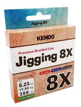 Kendo Jigging 8X Flash 300 mt Örgü İp (FLUO GREEN) 0,14mm