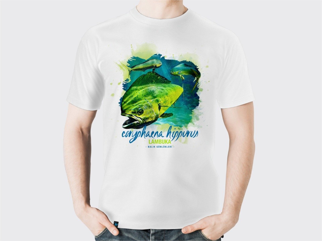 0 Yaka Lambuka Baskılı T-shirt - Beyaz