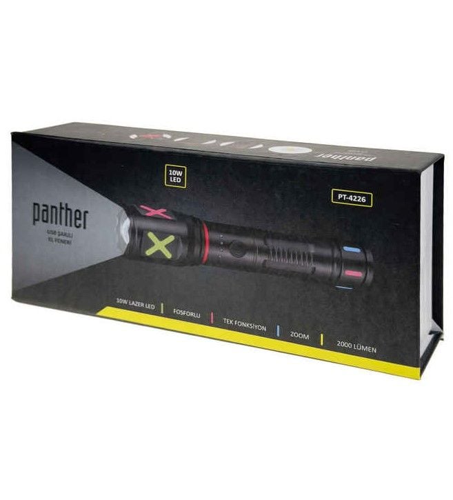 PANTHER PT-4226 USB ŞARJLI EL FENERİ