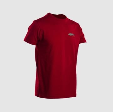 Graphite Kısa Kollu Bisiklet Yaka T-Shirt Ton Balığı Desenli-Red