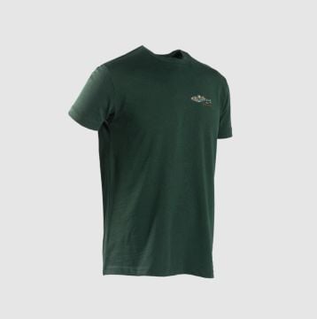Graphite Kısa Kollu Bisiklet Yaka T-Shirt Ton Balığı Desenli-Green