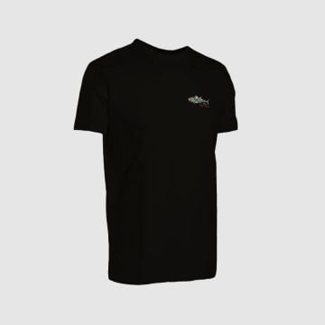 Graphite Kısa Kollu Bisiklet Yaka T-Shirt Ton Balığı Desenli-Black