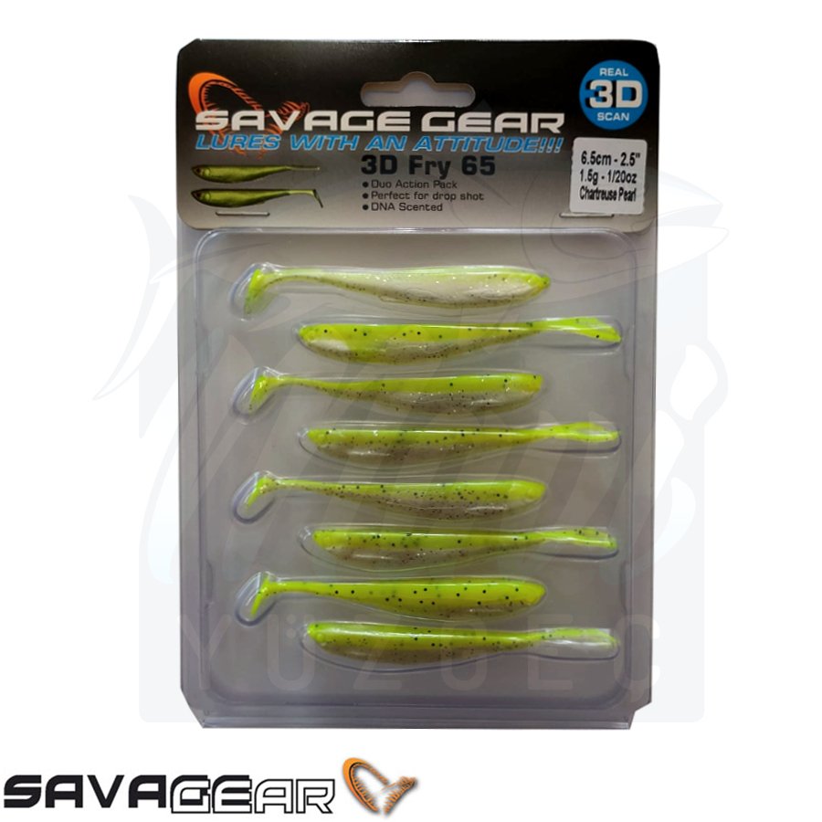 Savage Gear 3D LB Fry 65 8 Adet Suni Yem Yellow Chart Pearl