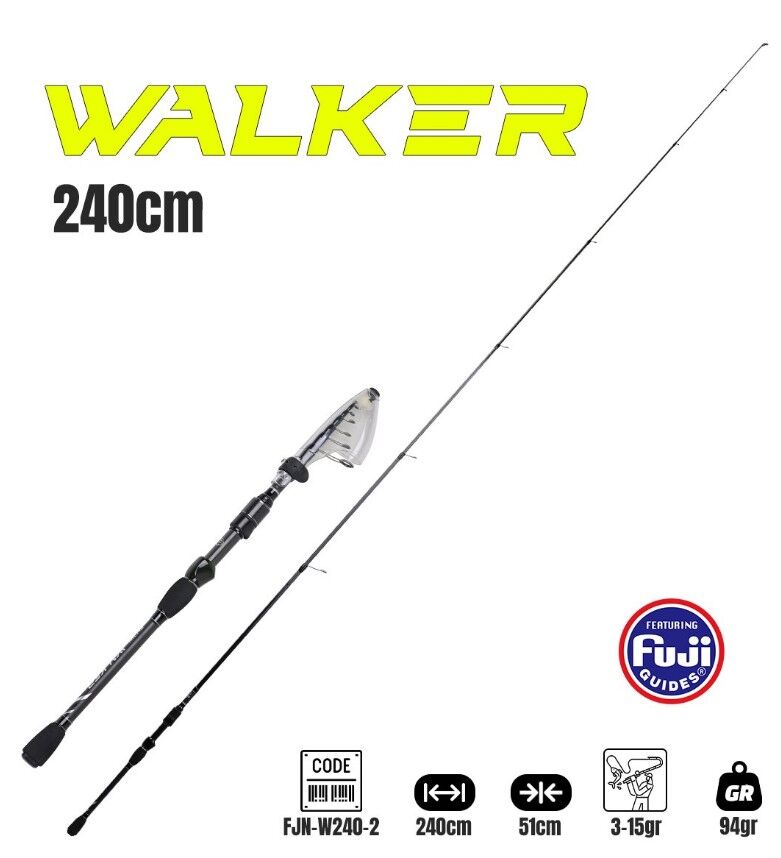 Fujin Walker 240cm 3-15gr Teleskopik Spin Kamışı - Mavi Yüzgeç